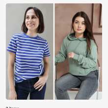 Review Image - Organic Cotton Breastfeeding T-Shirt Cobalt Stripes L