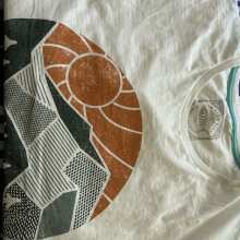 Review Image - Foothills Organic Cotton Front Print T-Shirt Dusty White Size 2XL