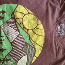 Review Image - Foothills Organic Cotton Front Print T-Shirt Mulled Wine Size 2XL