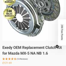 Exedy '06-'15 OEM Replacement Clutch Kit (5 speed only) - mzk1005 Exedy '06-'15 OEM Replacement Clutch Kit (5 speed only) - mzk1005