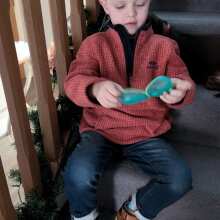 Review Image - Archie Unisex Kids Eco 1/4 Zip Grid Fleece Chilli Red Size 7-8