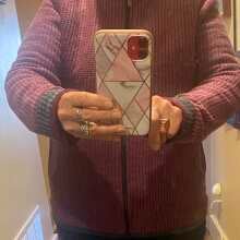 Review Image - Ariana Full Zip Grid Fleece Purple Wine Size 14