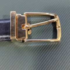 Benedict Gold Solid Brass Belt Buckle Exchangeable Oblong Rectangle with  Gold Plating Hypoallergenic Nickel Free - Fort