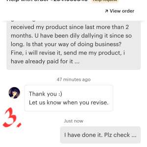 Etsy 1 star review on 4th November 2022