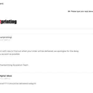 Pixartprinting.it 1 star review on 31st August 2023