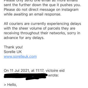 Sorelleuk.com 1 star review on 14th July 2021