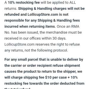 LollicupStore.com 1 star review on 23rd March 2022