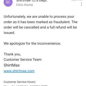 Shirt Max 1 star review on 13th March 2023