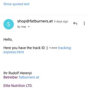 Fatburners.at 1 star review on 5th July 2022