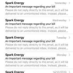 Spark energy 1 star review on 23rd October 2020