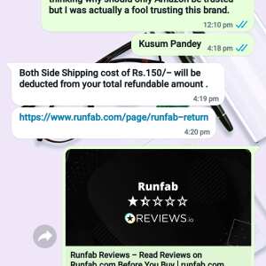 Runfab 1 star review on 27th July 2022
