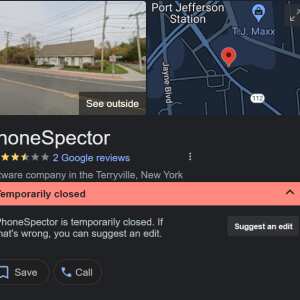 Phonespector 1 star review on 2nd December 2023