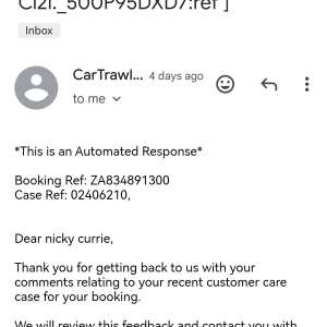 CarTrawler 1 star review on 23rd December 2023