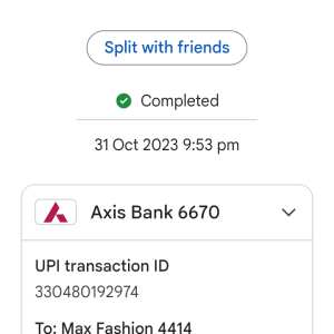 max fashion 1 star review on 31st October 2023
