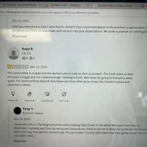 UberEATS 1 star review on 6th April 2024