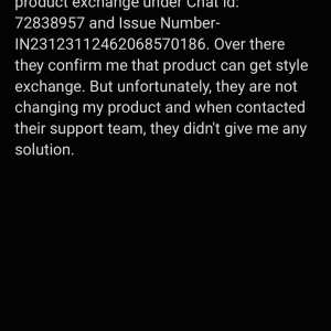 Myntra 1 star review on 25th January 2024