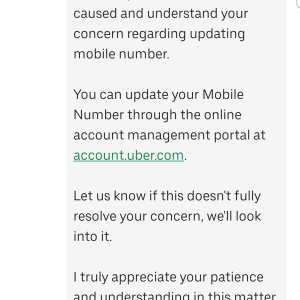 Uber Support 1 star review on 24th April 2024