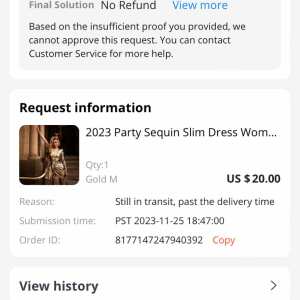 Aliexpress 1 star review on 19th December 2023