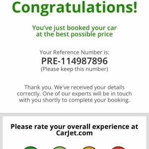 CarJet.com 1 star review on 15th April 2024