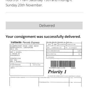Tuffnells Parcels Express Ltd 1 star review on 16th November 2022