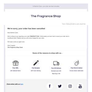 The Fragrance Shop 1 star review on 19th January 2021