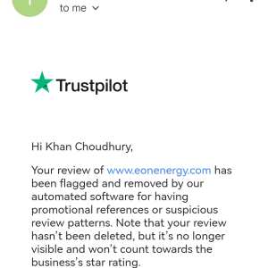Trustpilot 1 star review on 14th September 2023