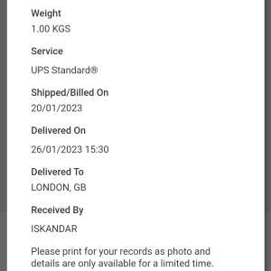 UPS 1 star review on 27th January 2023