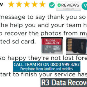 R3 Data Recovery 5 star review on 4th February 2022