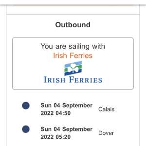 Irish Ferries 1 star review on 20th September 2022
