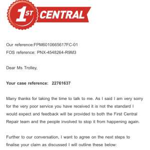 1st CENTRAL 1 star review on 8th October 2022