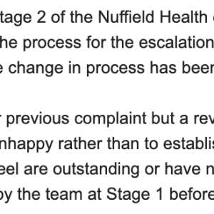 Nuffield Health 1 star review on 24th January 2024