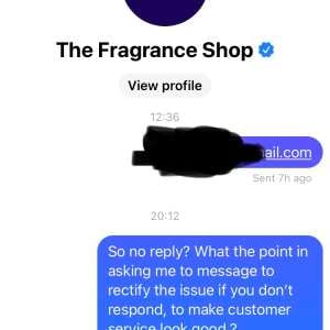 The Fragrance Shop 1 star review on 22nd December 2023