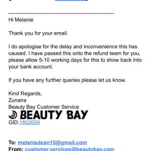 Beauty Bay 1 star review on 15th January 2023