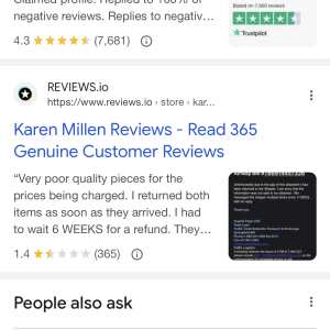 Karen Millen 2 star review on 1st February 2024