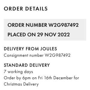 Joules 1 star review on 8th December 2022