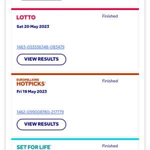 National Lottery 1 star review on 30th May 2023
