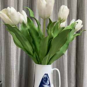 Review Image - Artificial White Open Tulip - Bunch of 6
