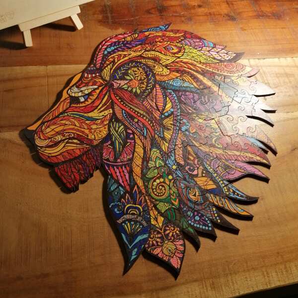 Congo Lion 'Rainbow Paint' 3D Wood Jigsaw Puzzle – Winston Puzzles