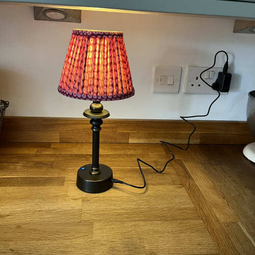 Phileas Rechargeable Wireless Table Lamp in Antique Brass