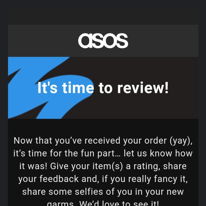 Asos 1 star review on 11th October 2021