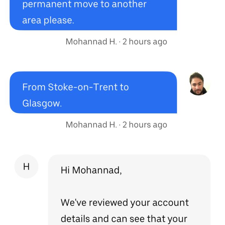 Uber 1 star review on 11th August 2020