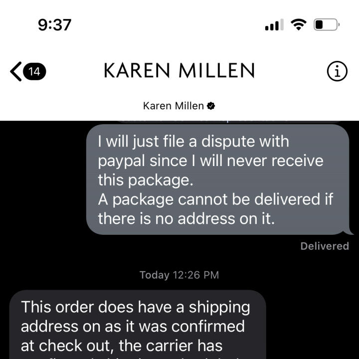 Karen Millen 1 star review on 23rd September 2022
