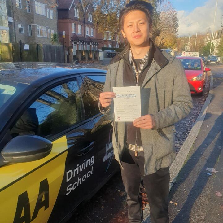 The AA Driving School 5 star review on 28th November 2023