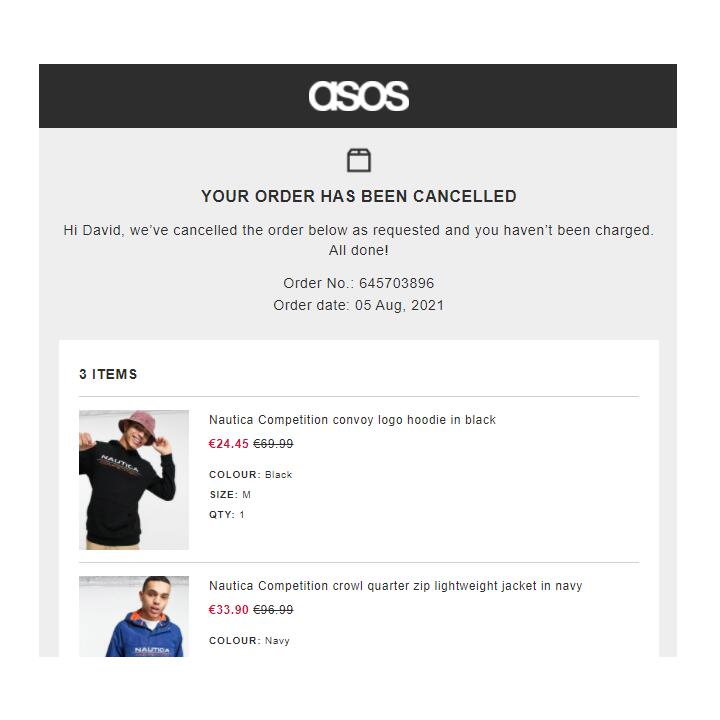 Asos 1 star review on 10th August 2021