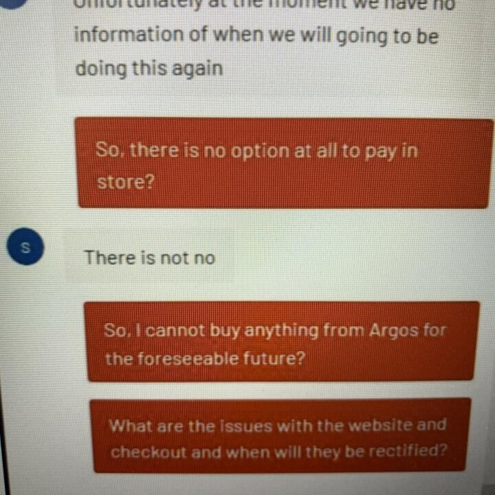 Argos 1 star review on 27th July 2020