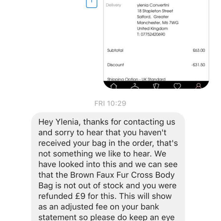 Missguided 1 star review on 3rd December 2017