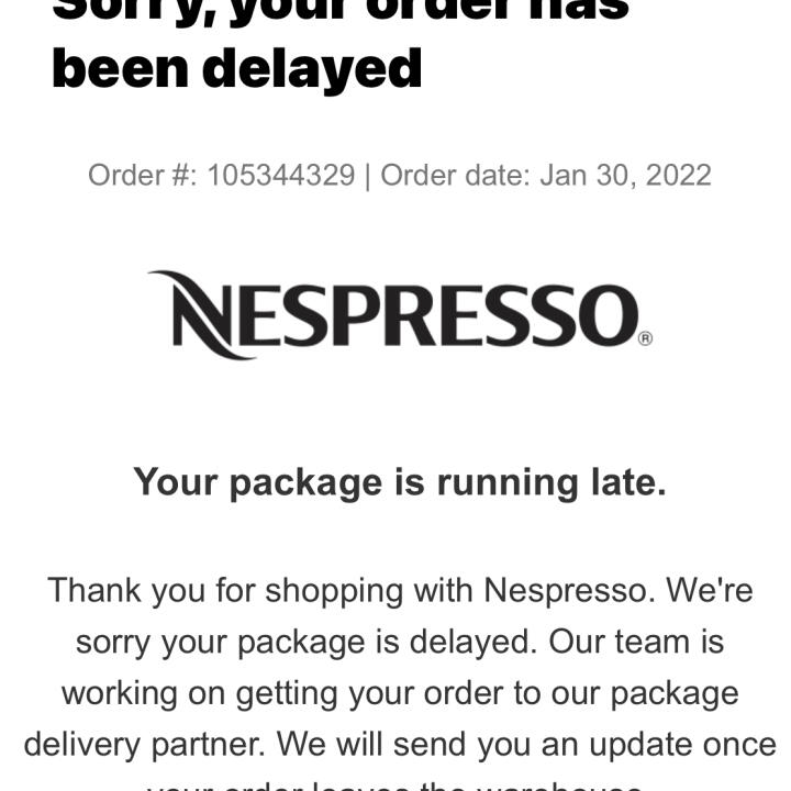 Nespresso 1 star review on 3rd February 2022