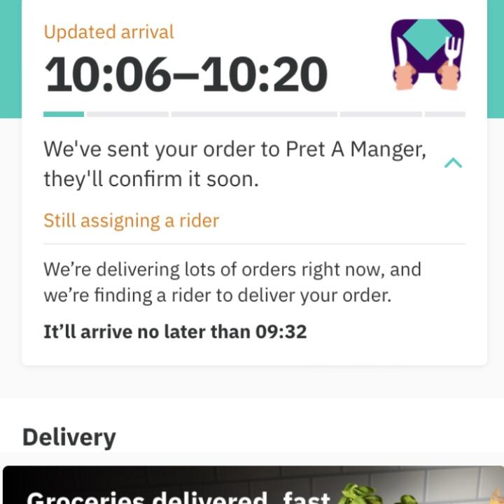 Deliveroo 1 star review on 23rd December 2022