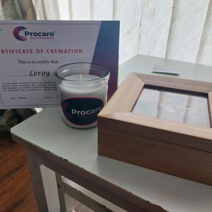 Procare Pet Cremations 5 star review on 16th March 2023