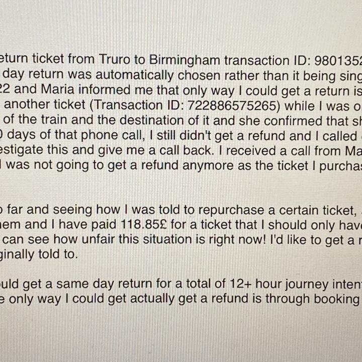 Trainline 1 star review on 10th August 2022